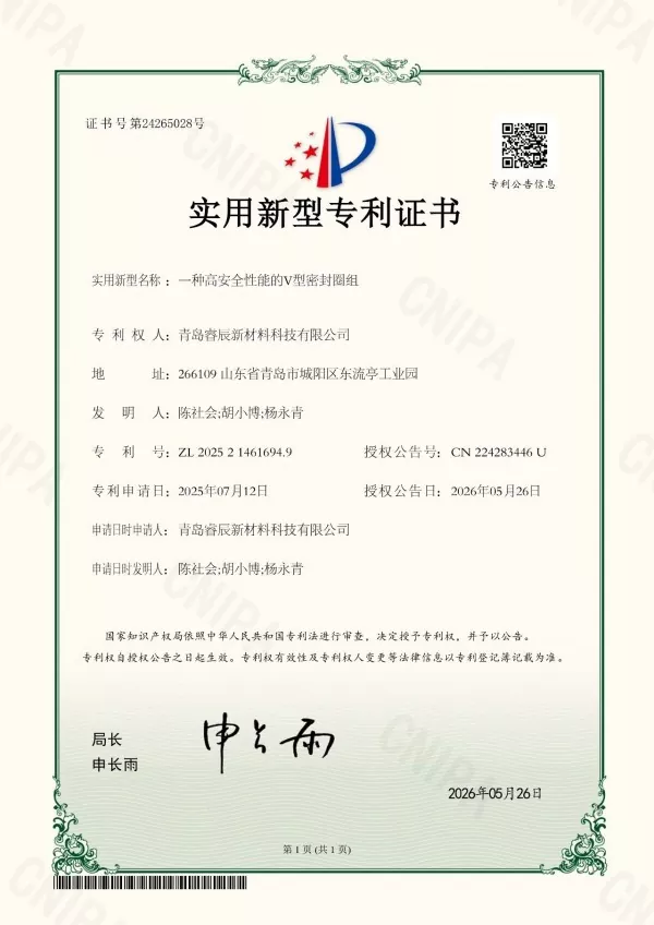 high-safety V-ring seal assembly
